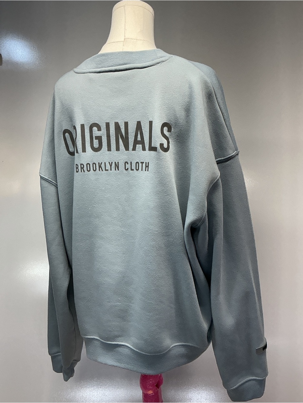 Brooklyn Cloth Originals Pearl Blue Oversized Fleece Crewneck Sweatshirt Men’s L - Picture 5 of 15